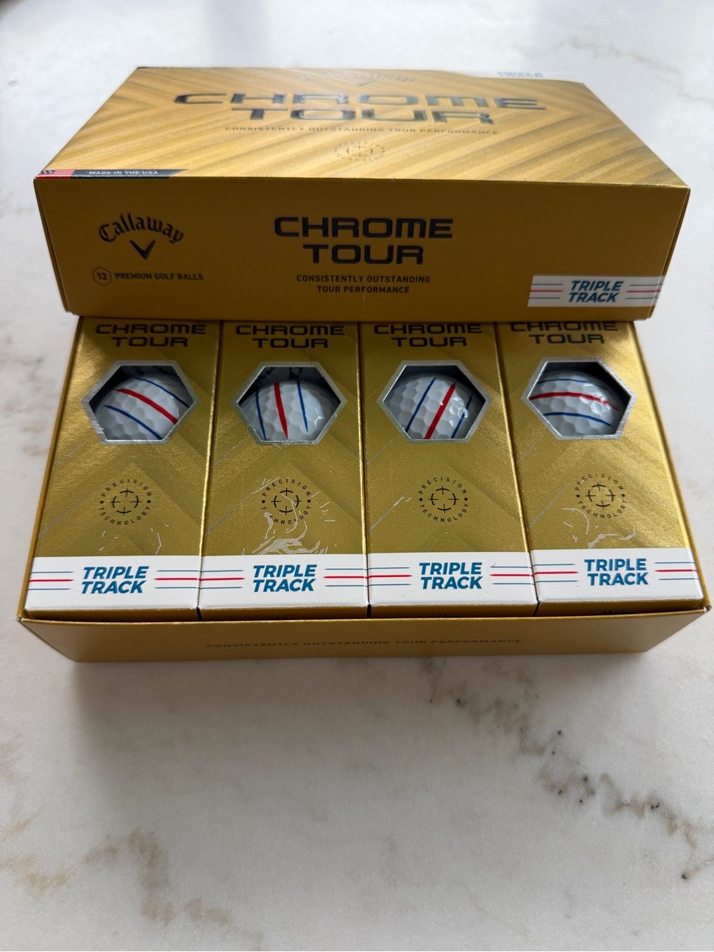 Callaway Golf Balls Chrome Tour Triple Track, 4 sleeves 12 in box, NIB